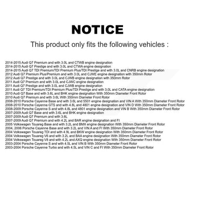 Ceramic Brake Pad & Extra Wear Sensor Front Rear Kit For Audi Q7 Porsche Cayenne