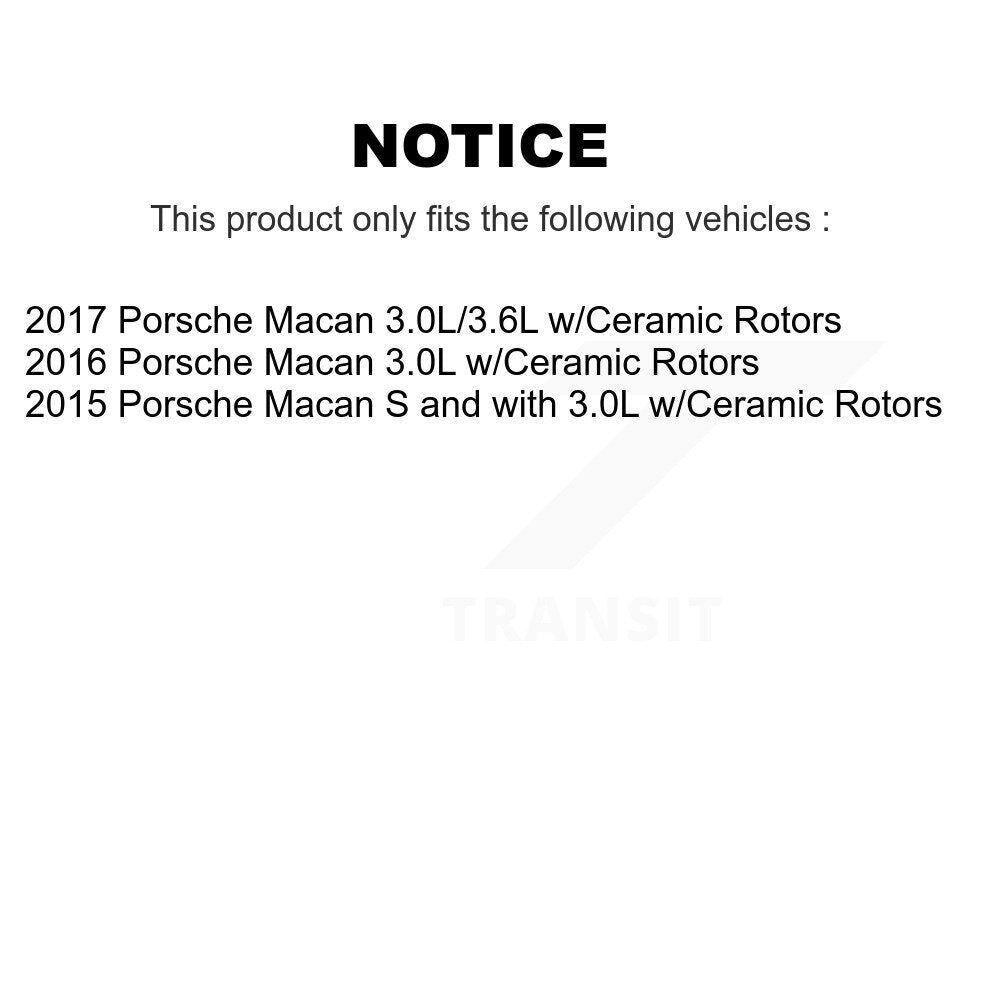 Ceramic Disc Brake Pads And Wear Sensors Front Rear Kit For Porsche Macan