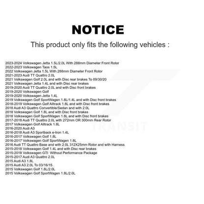 Ceramic Brake Pad Extra Wear Sensor Front Kit For Volkswagen Jetta Golf Taos GTI