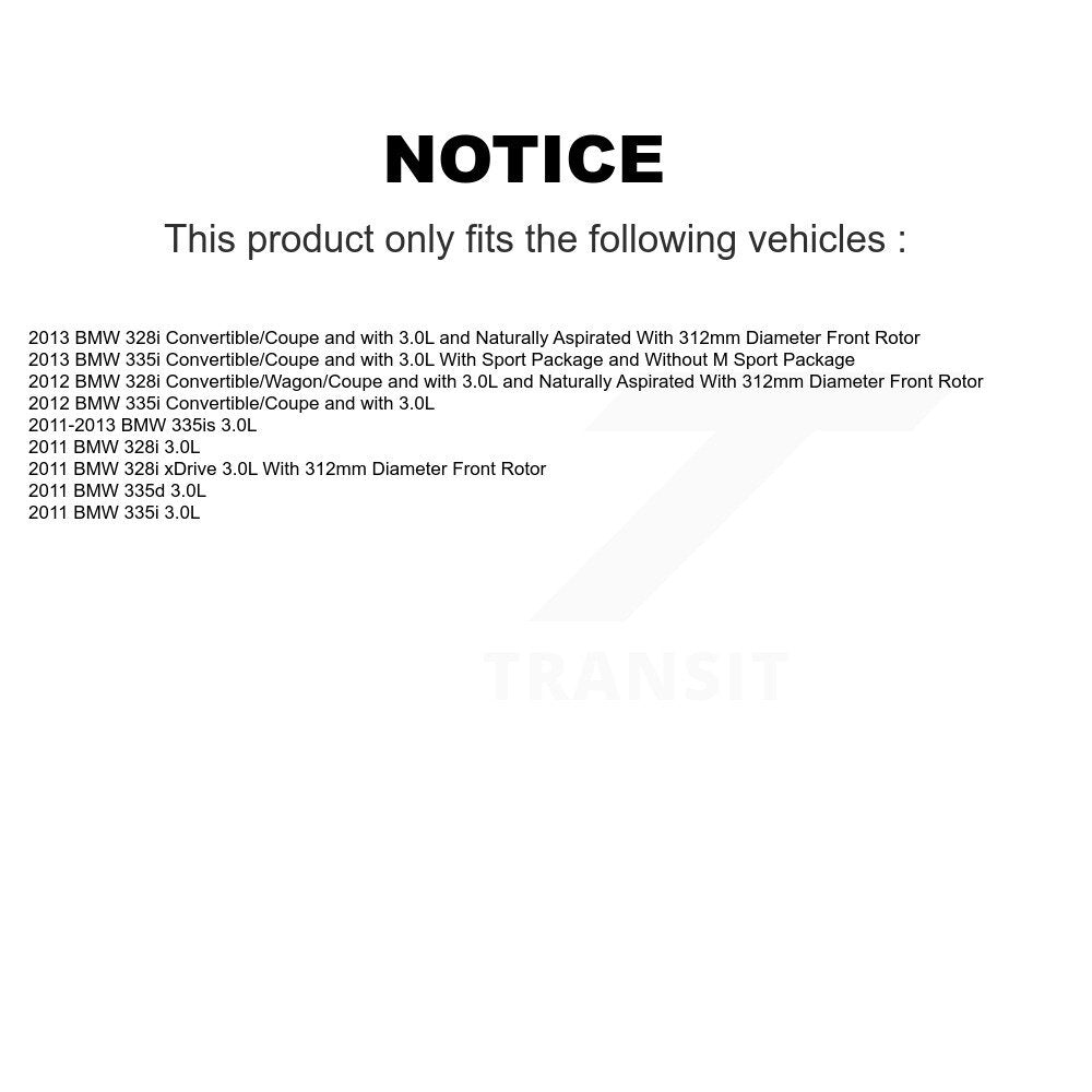 Ceramic Brake Pad Extra Wear Sensor Front Kit For BMW 328i xDrive 323i 335i 335d