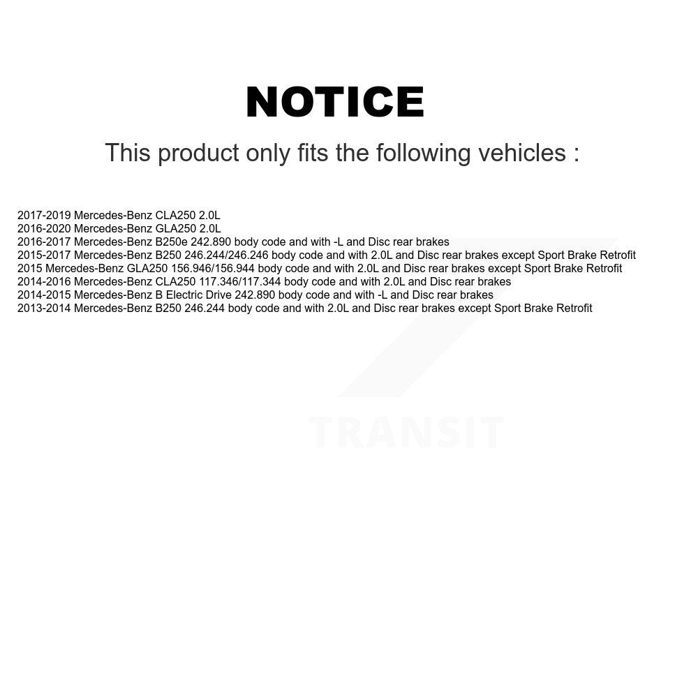 Ceramic Brake Pad & Wear Sensor Front Kit For Mercedes-Benz GLA250 CLA250 B250 B