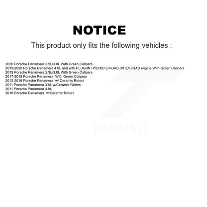 Ceramic Disc Brake Pads And Wear Sensors Rear Kit For Porsche Panamera