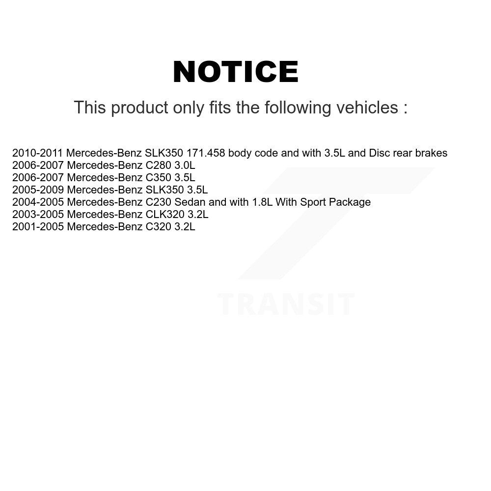 Ceramic Brake Pad Wear Sensor Rear Kit For Mercedes-Benz SLK350 C230 C280 CLK320