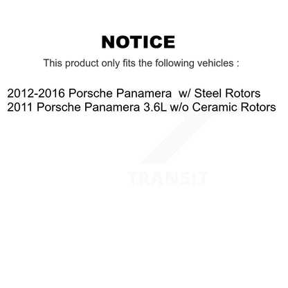 Ceramic Brake Pad & Wear Sensor Rear Kit For 12-16 Porsche Panamera with Harness