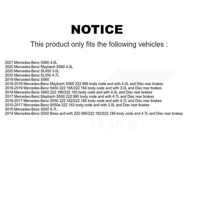 Ceramic Brake Pads & Wear Sensor Rear Kit For Mercedes-Benz S550 S560 SL450 S450