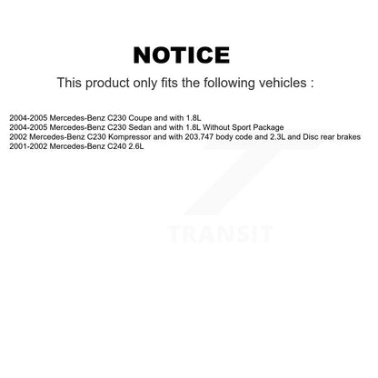 Ceramic Disc Brake Pads And Wear Sensors Rear Kit For Mercedes-Benz C230 C240