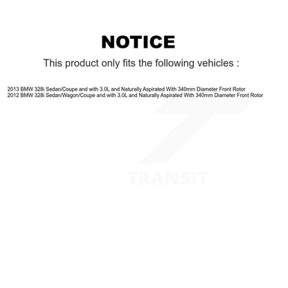 Ceramic Disc Brake Pads And Wear Sensors Front Rear Kit (5Pc) For BMW 328i