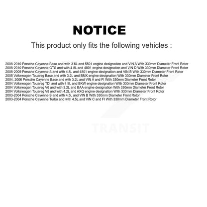 Ceramic Disc Brake Pads And Wear Sensors Front Rear Kit For Porsche Cayenne