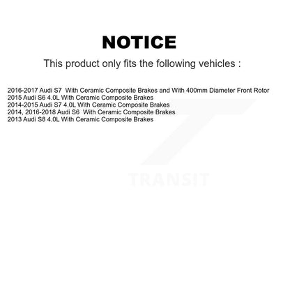Ceramic Disc Brake Pads And Wear Sensors Front Kit For Audi S6 S7 S8