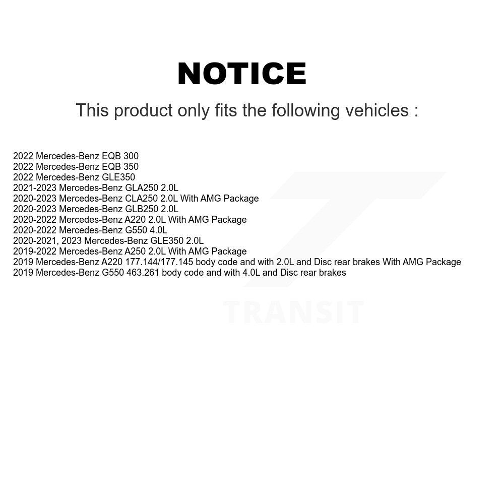 Ceramic Brake Pad & Wear Sensor Front Kit For Mercedes-Benz GLE350 GLB250 GLA250