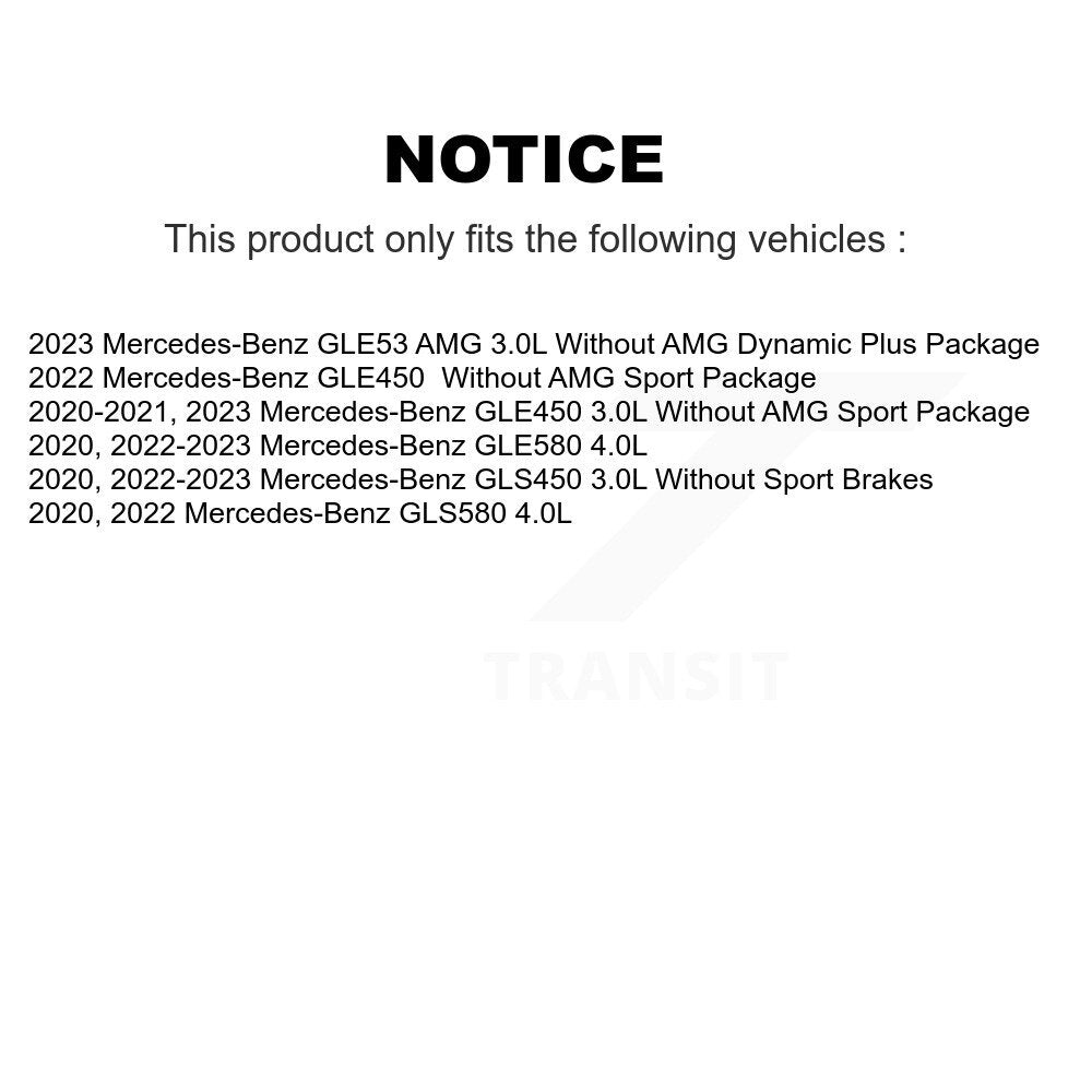 Ceramic Brake Pads & Wear Sensor Front Kit For Mercedes-Benz GLE450 GLS450 GLE53