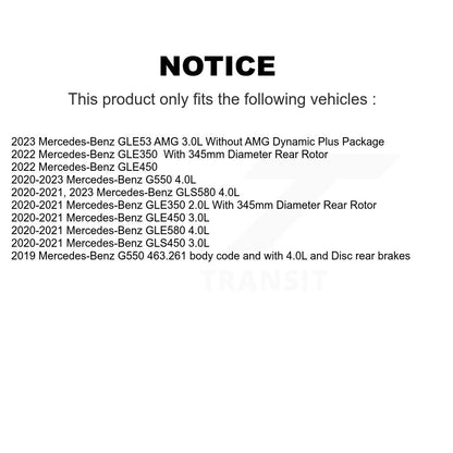 Ceramic Brake Pads & Wear Sensor Rear Kit For Mercedes-Benz GLE450 GLE350 GLS450