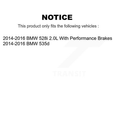 Ceramic Disc Brake Pads & Wear Sensor Front Rear Kit For 2014-2016 BMW 528i 535d