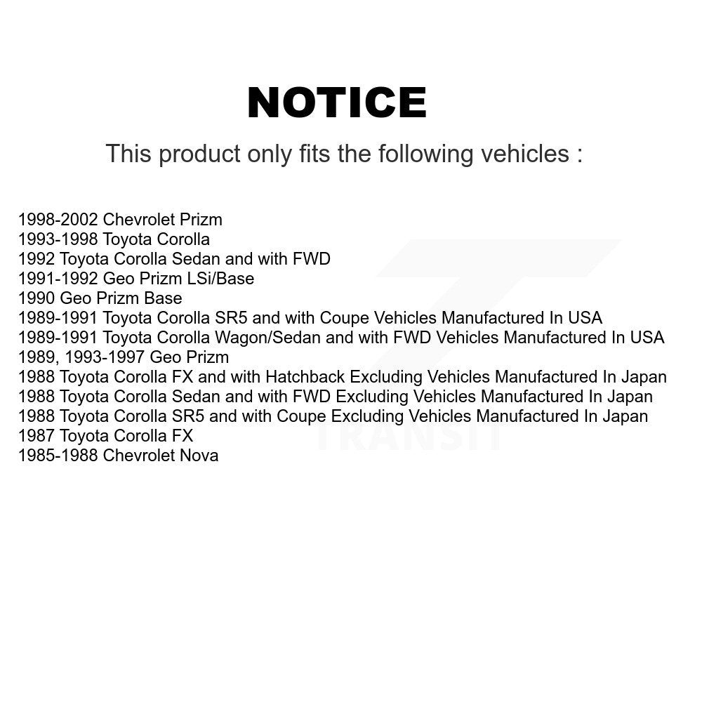 Drum Brake Shoe Rear NB-597B For Toyota Corolla Chevrolet Prizm Nova Geo