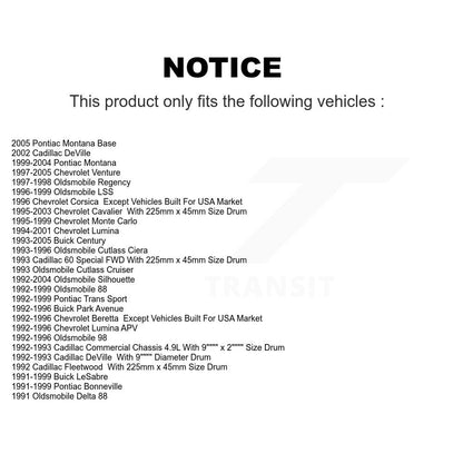 Drum Brake Shoe Rear NB-636B For Chevrolet Cavalier Buick Pontiac Montana Lumina