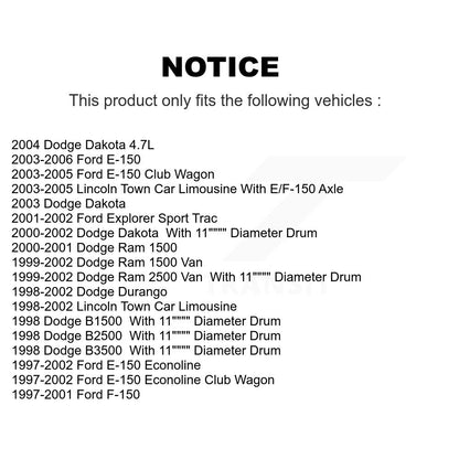 Drum Brake Shoe Rear NB-723B For Ford F-150 Dodge Dakota Ram 1500 Lincoln Town