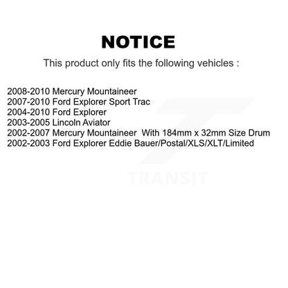 Parking Brake Shoe Rear NB-791B For Ford Explorer Sport Trac Lincoln Aviator