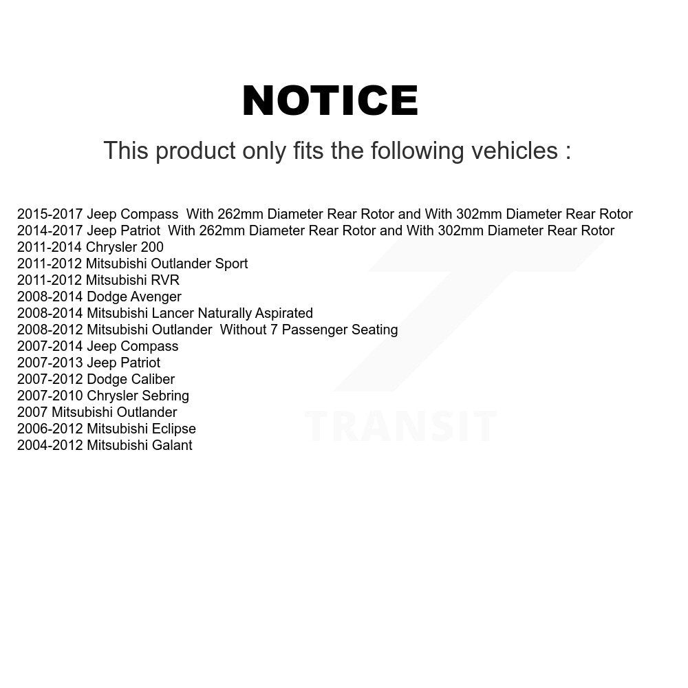 Parking Brake Shoe Rear NB-886B For Jeep Mitsubishi Patriot Dodge Chrysler 200