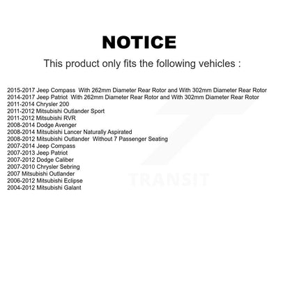 Parking Brake Shoe Rear NB-886B For Jeep Mitsubishi Patriot Dodge Chrysler 200