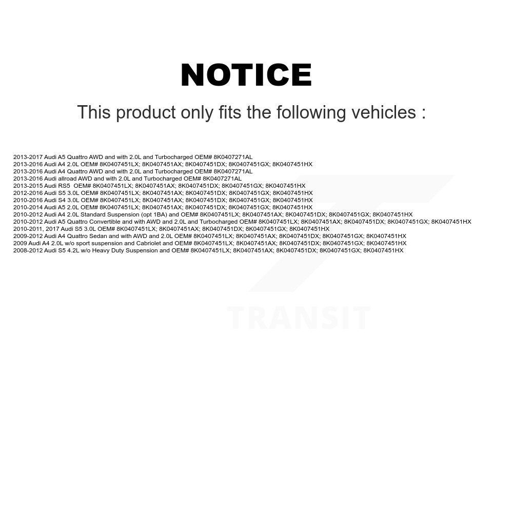 CV Axle Shaft Front NCV-AD23011 For Audi A4 Quattro A5 S4 S5 allroad RS5