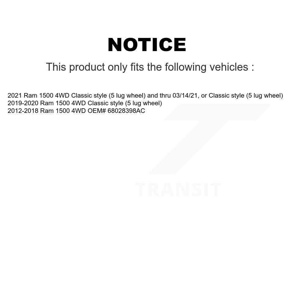 CV Axle Shaft Front NCV-CH10040HD For Ram 1500 4WD