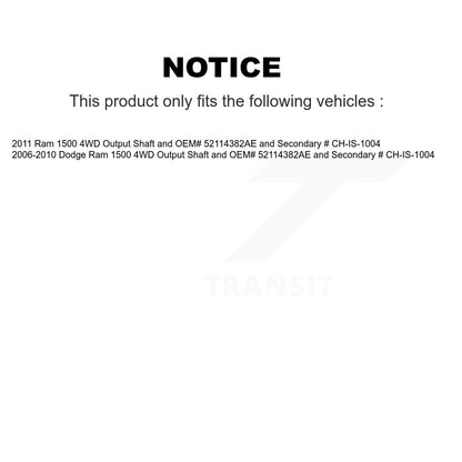 CV Intermediate Shaft Front Right NCV-CH12006 For Dodge Ram 1500 4WD