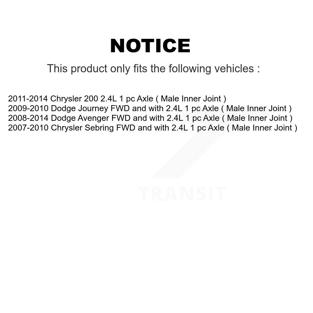 CV Axle Shaft Front Right NCV-CH12018 For Dodge Chrysler Journey 200 Avenger