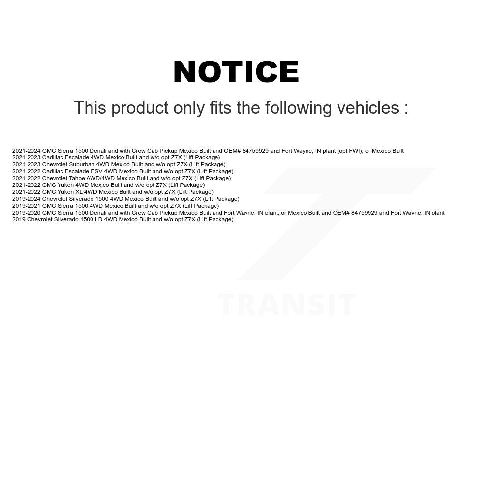 CV Axle Shaft Front NCV-GM10137 For Chevrolet GMC Silverado 1500 Sierra Yukon LD