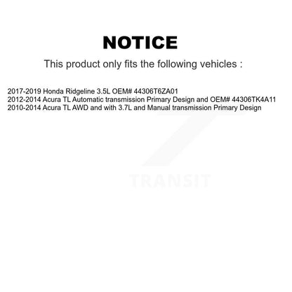 CV Axle Shaft Front Left NCV-HO21016 For Acura TL Primary Design