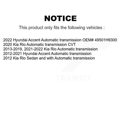 CV Axle Shaft Front Right NCV-HY37091 For Hyundai Accent Kia Rio