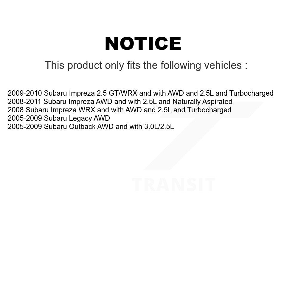 CV Axle Shaft Front NCV-SB66002 For Subaru Impreza Outback Legacy