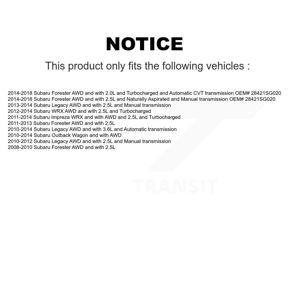 CV Axle Shaft Rear NCV-SB66021 For Subaru Forester Impreza Outback Legacy WRX