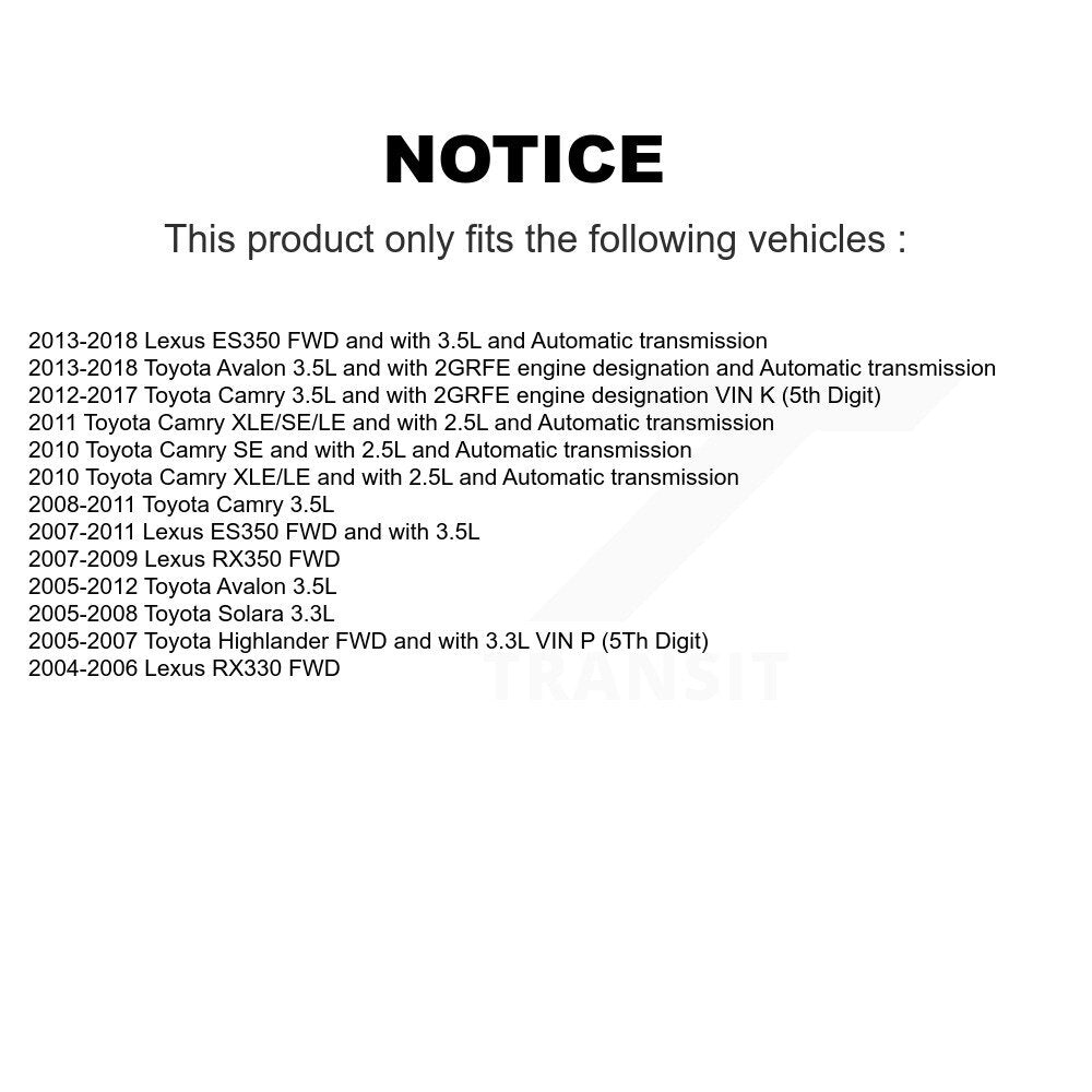 CV Axle Shaft Front Right NCV-TO69582 For Toyota Camry Avalon 3.5L