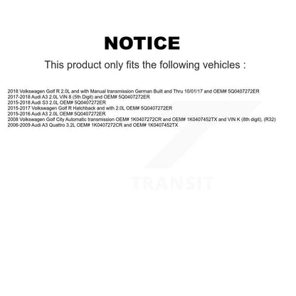 CV Axle Shaft Front Right NCV-VW23049 For Volkswagen Golf R Audi A3 S3