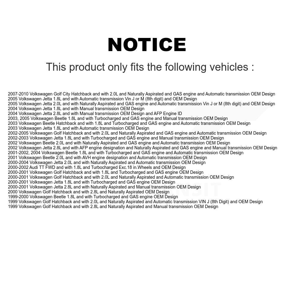 CV Axle Shaft Front Left NCV-VW72059 For Volkswagen Jetta Golf City Beetle Audi