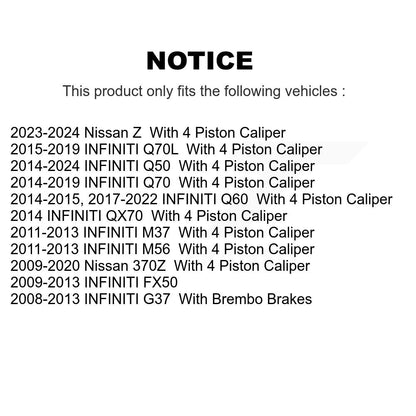 Ceramic Disc Brake Pads Front NWF-PRC1346 For INFINITI Q50 G37 Nissan 370Z Q60 Z