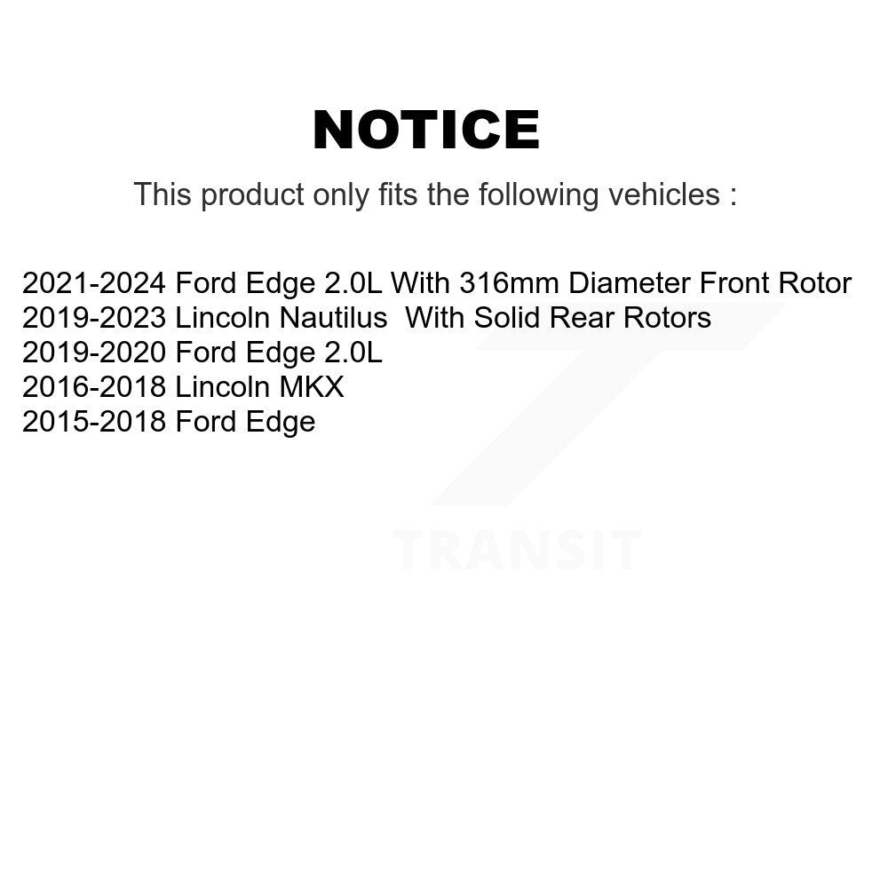 Ceramic Disc Brake Pads Front NWF-PRC1818 For Ford Edge Lincoln Nautilus MKX