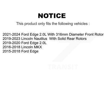 Ceramic Disc Brake Pads Front NWF-PRC1818 For Ford Edge Lincoln Nautilus MKX
