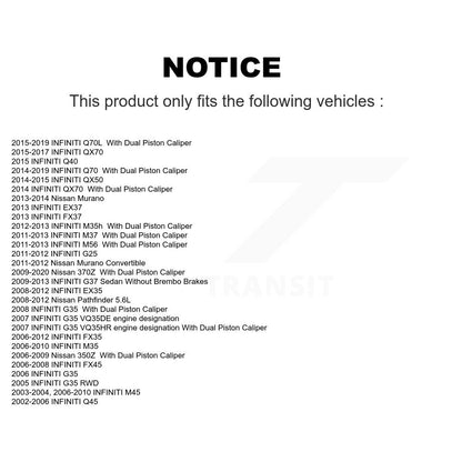 Semi-Metallic Disc Brake Pads Front NWF-PRM888 For INFINITI Nissan Murano G37