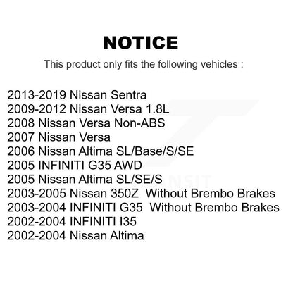 Ceramic Disc Brake Pads Front NWF-PTC815A For Nissan Sentra Versa Altima G35 I35