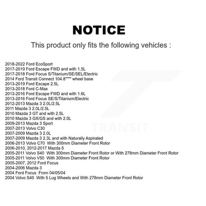 Semi-Metallic Disc Brake Pads Front PPF-D1044 For Ford Escape Mazda 3 Focus 5