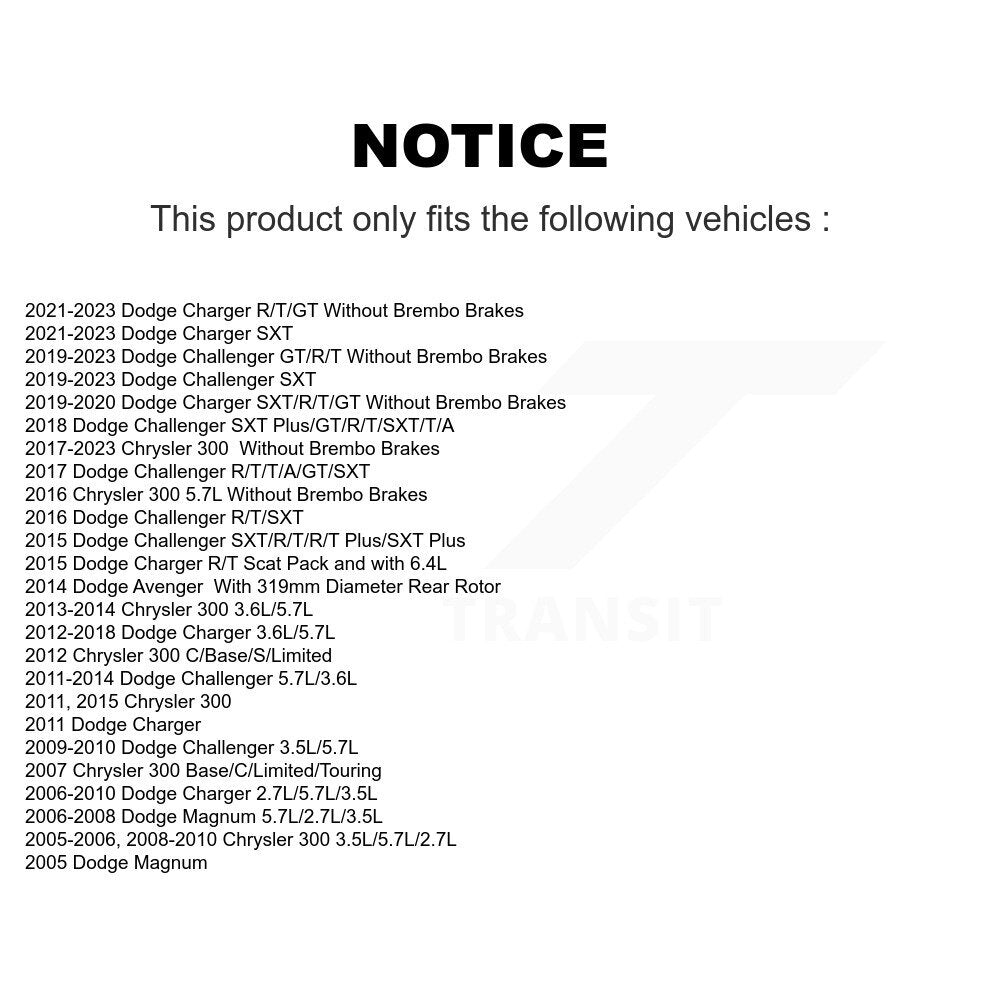 Semi-Metallic Disc Brake Pads Rear PPF-D1057 For Dodge Chrysler 300 Charger