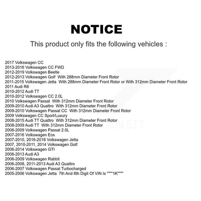 Semi-Metallic Disc Brake Pads Front PPF-D1107 For Volkswagen Jetta Golf Beetle