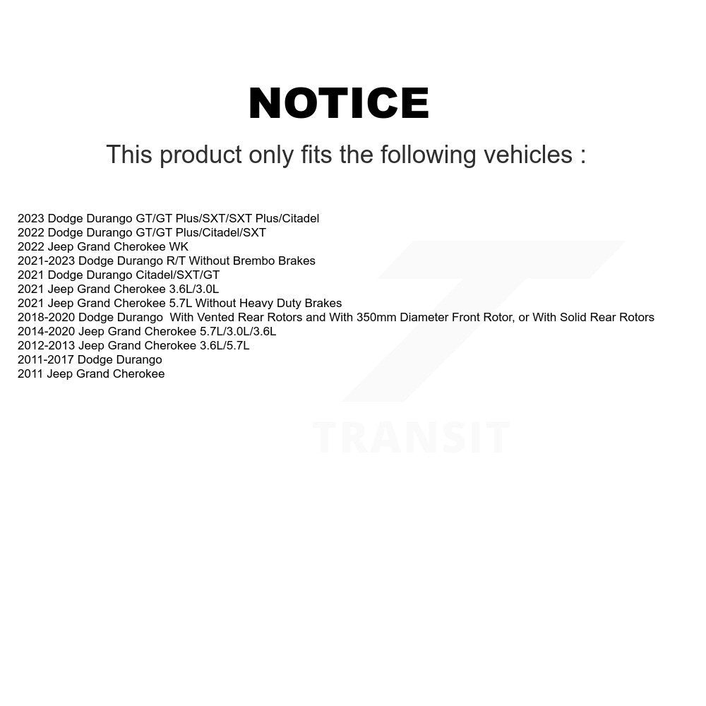 Semi-Metallic Disc Brake Pads Rear PPF-D1498 For Jeep Grand Cherokee Dodge WK
