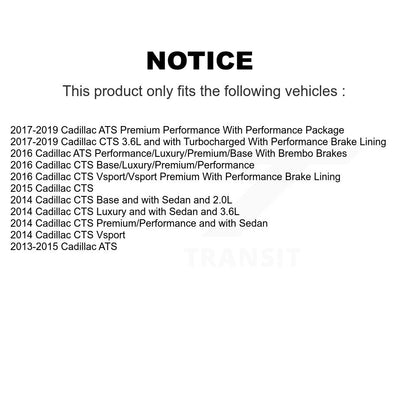 Semi-Metallic Disc Brake Pads Rear PPF-D1659 For Cadillac ATS CTS