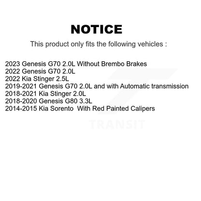 Semi-Metallic Disc Brake Pads Rear PPF-D1816 For Kia Sorento Genesis G70 Stinger