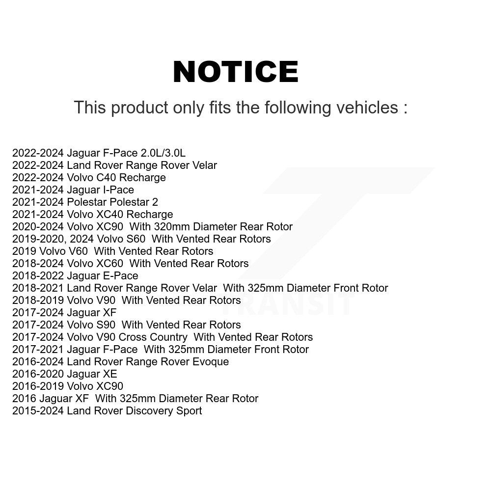 Semi-Metallic Disc Brake Pads Rear PPF-D1821 For Volvo Land Rover XC60 XC90 2 XE
