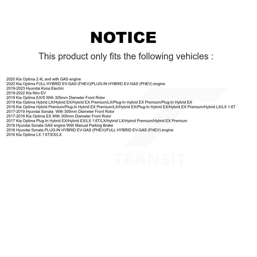 Semi-Metallic Disc Brake Pads Front PPF-D1826 For Hyundai Kona Electric Sonata