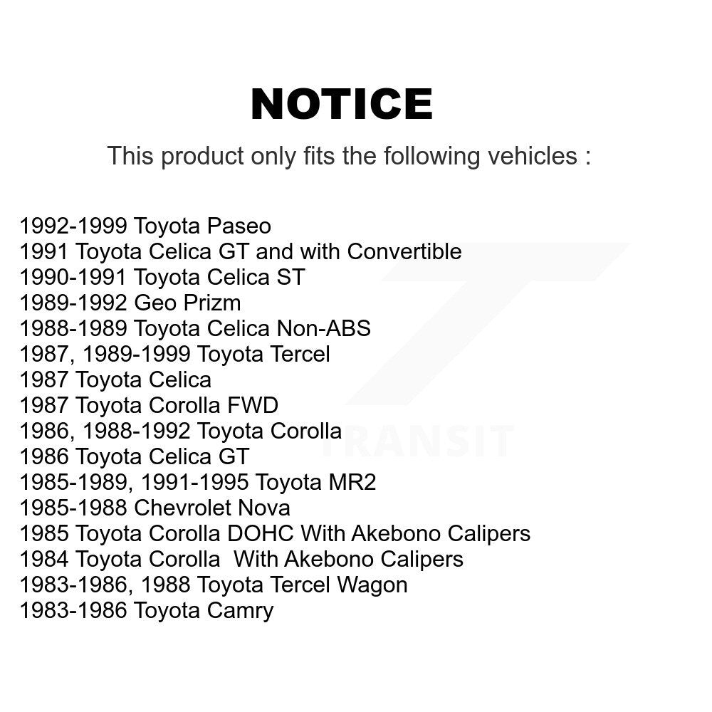 Semi-Metallic Disc Brake Pads Front PPF-D242 For Toyota Tercel Corolla MR2 Paseo