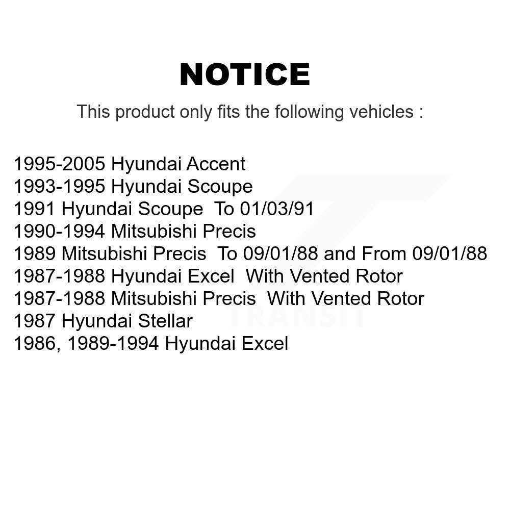 Semi-Metallic Disc Brake Pads Front PPF-D440 For Hyundai Accent Excel Scoupe